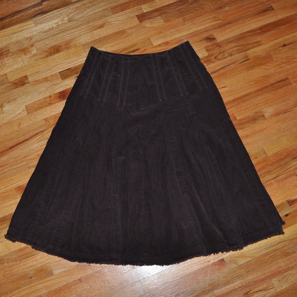 'FINAL'  CABI #729 Corduroy Raw Edge A-line Skirt - Picture 3 of 7